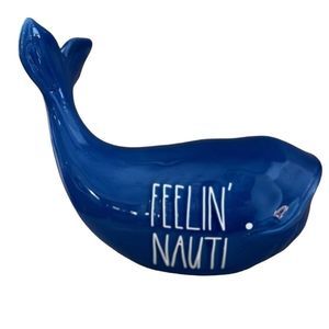 Rae Dunn Feelin Nauti Ceramic Blue Whale Bath Nautical Theme Home Accent Decor